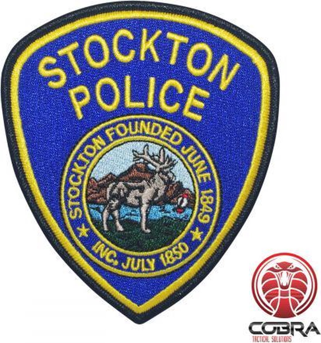 Stockton Police geborduurde patch embleem | Strijkpatch embleemes | Military Airsoft